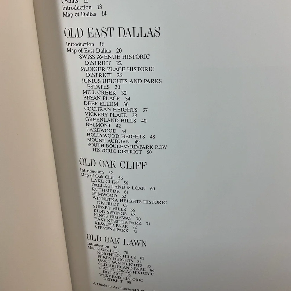 A Guide to the Older Neighborhoods of Dallas Vintage Dallas History Book